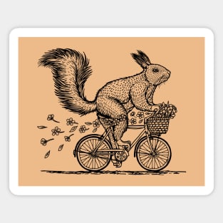 Squirrel Riding On Bike Magnet